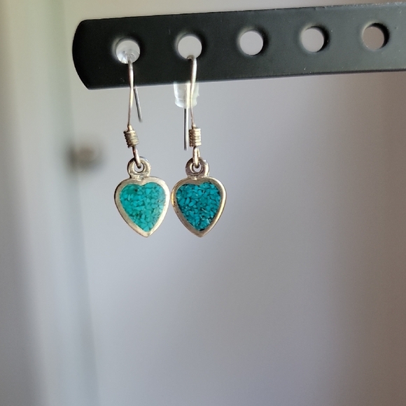 Jewelry - Turquoise Inlay Sterling Silver Earrings